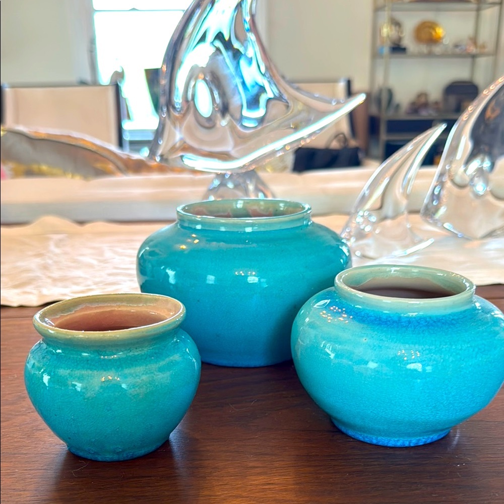 Pisgah Turquoise Ceramic Vases